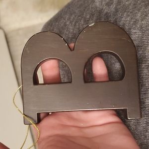 Brown Metal "B" Christmas Oranment | Hang, Pin or Stand